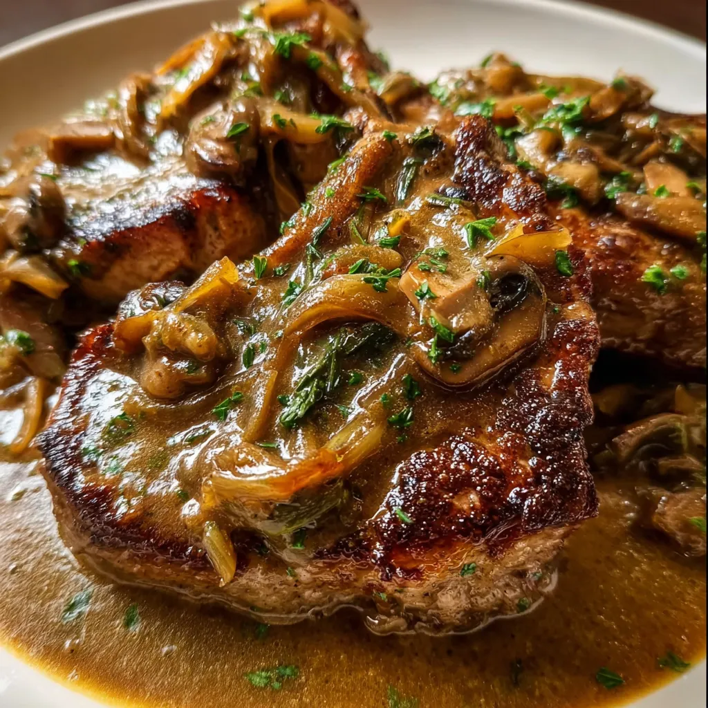 Tender Southern Smothered Pork Chops with Rich Onion Gravy and Perfect Seasonings - tertiary view
