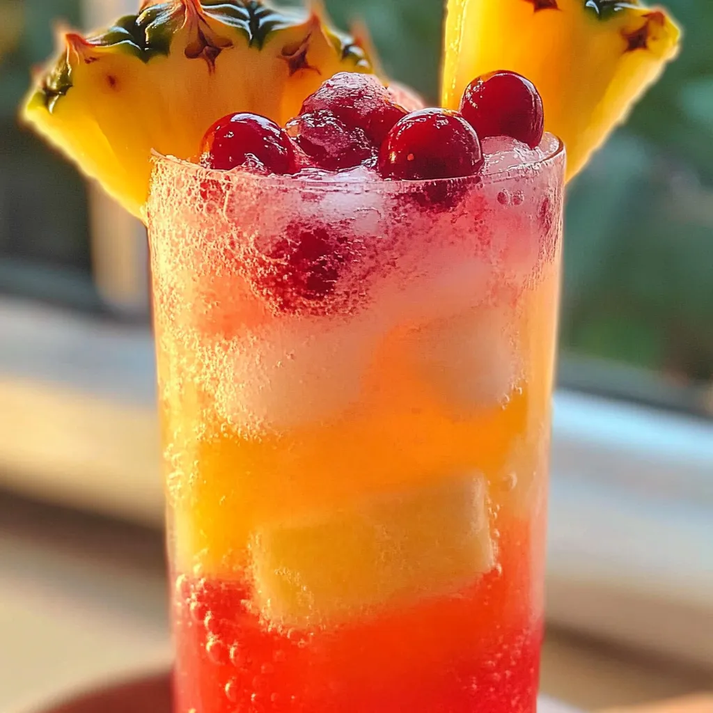 Ultimate Cranberry Pineapple Fizz with Fresh Fruits and Sparkling Water