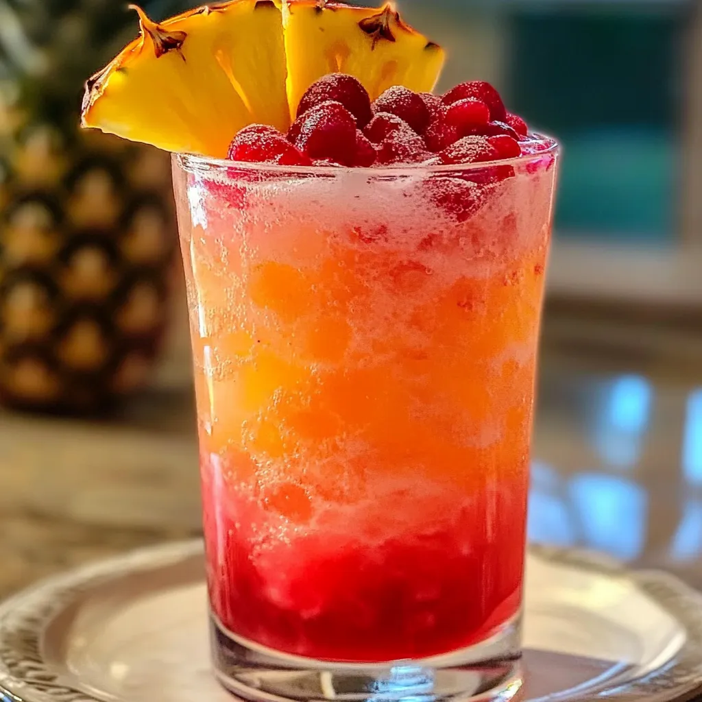 Ultimate Cranberry Pineapple Fizz with Fresh Fruits and Sparkling Water - secondary view