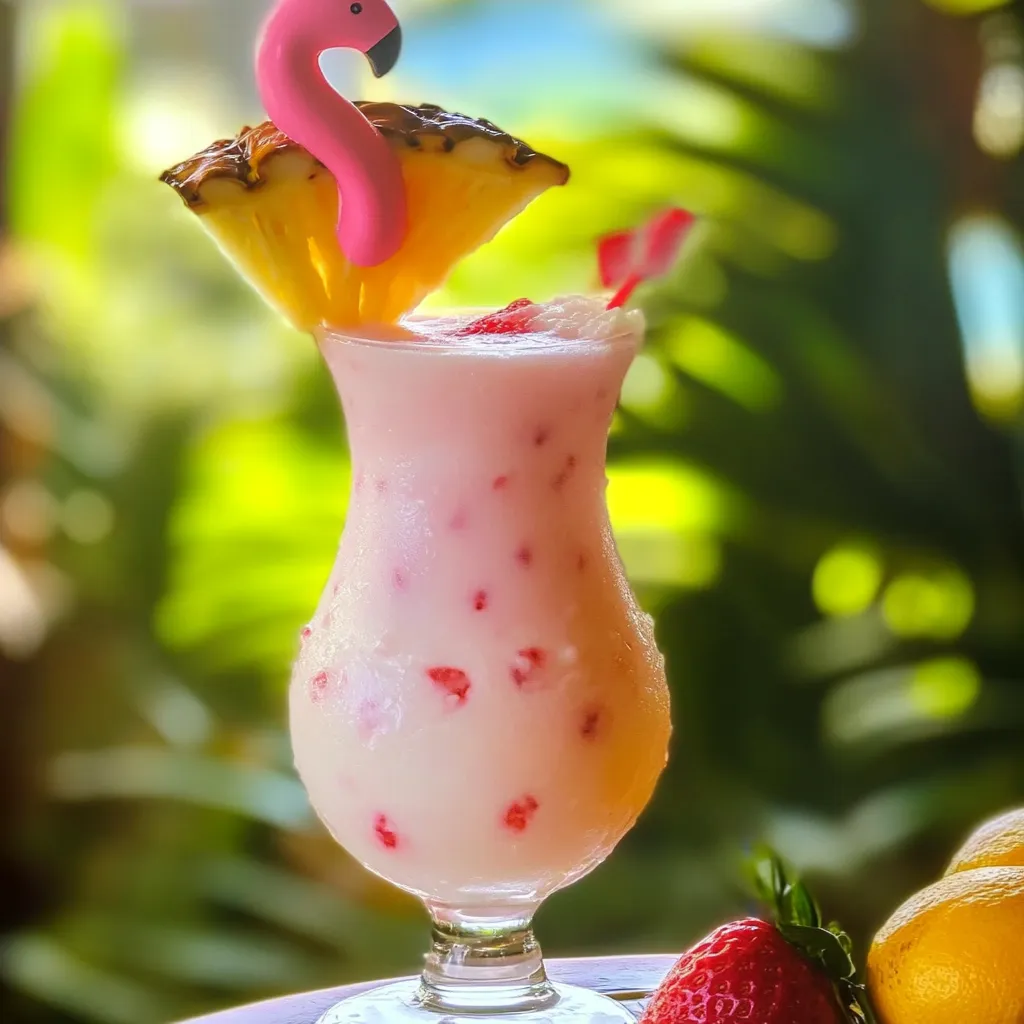 Pink Flamingo Pina Colada - Ultimate Tropical Paradise Cocktail Recipe - main view