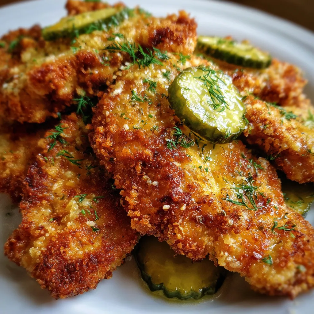 Ultimate Crispy Dill Pickle Parmesan Chicken with Golden Herb Crust