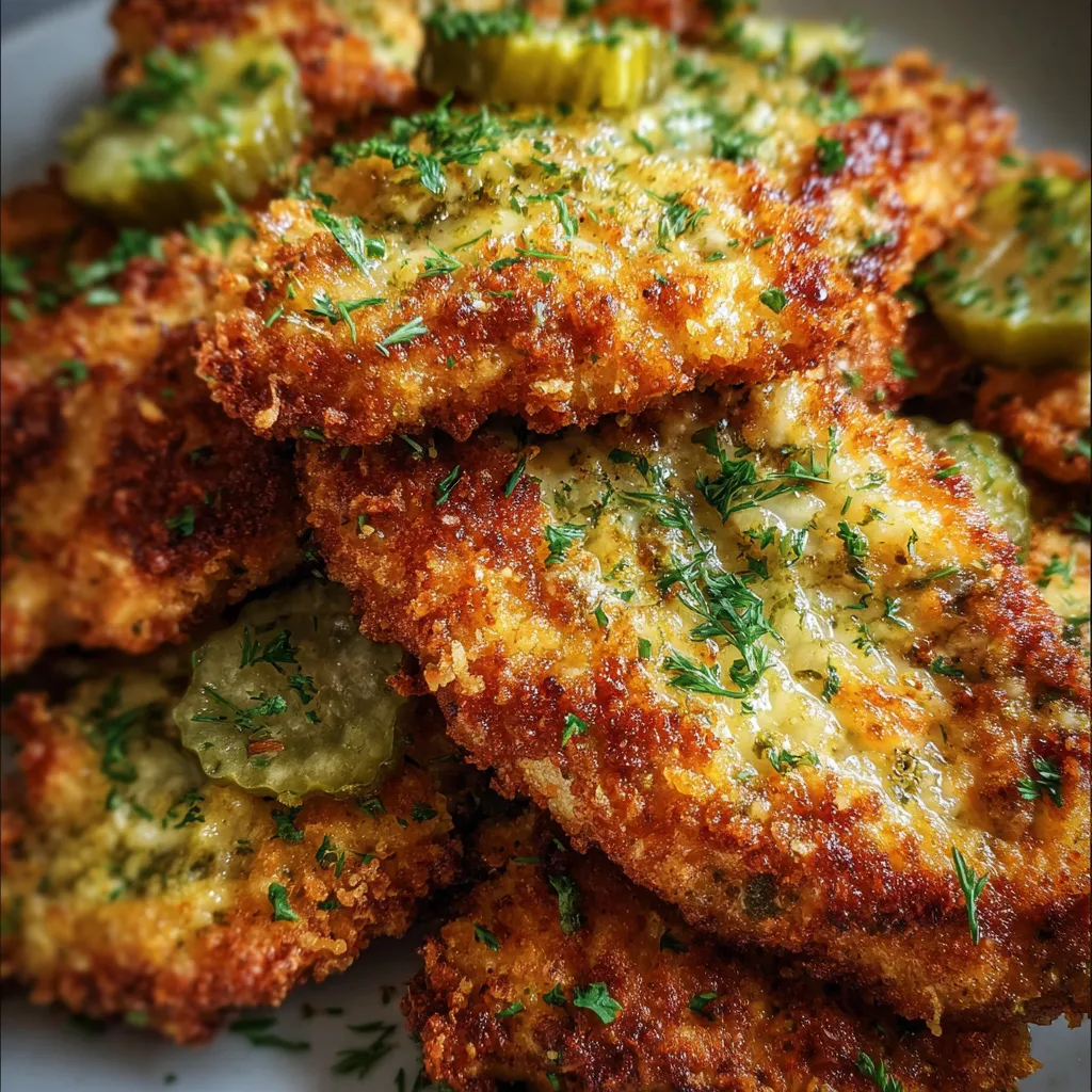 Ultimate Crispy Dill Pickle Parmesan Chicken with Golden Herb Crust - tertiary view