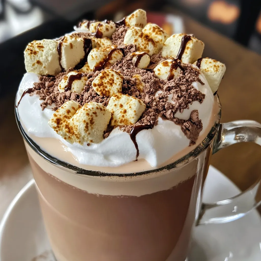 Ultimate S'mores Whipped Hot Cocoa with Graham Crackers and Toasted Marshmallows