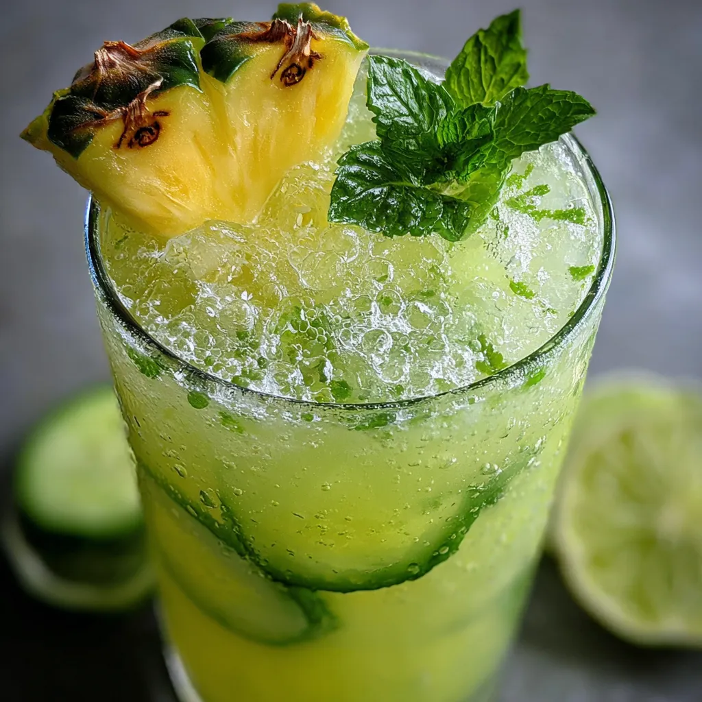 Refreshing Pineapple Cucumber Agua Fresca with Fresh Mint and Lime - main view