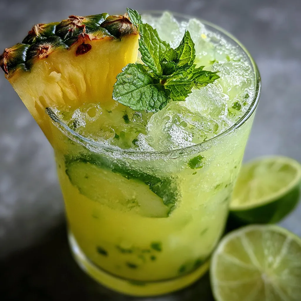 Refreshing Pineapple Cucumber Agua Fresca with Fresh Mint and Lime - tertiary view
