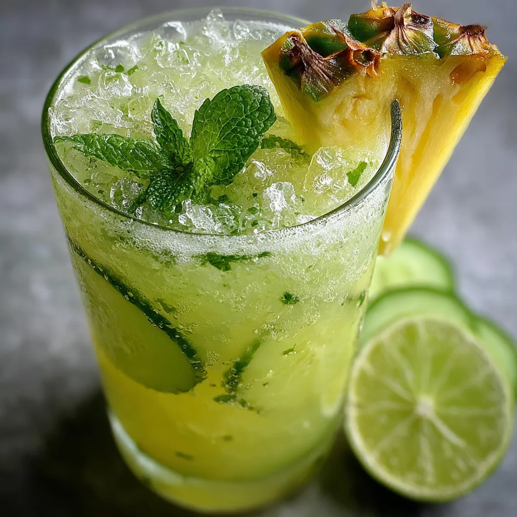 Refreshing Pineapple Cucumber Agua Fresca with Fresh Mint and Lime - secondary view
