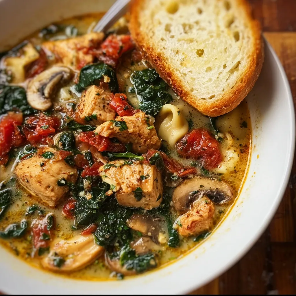Irresistible Marry Me Tuscan Chicken Soup with Creamy Sun-Dried Tomato Broth - tertiary view