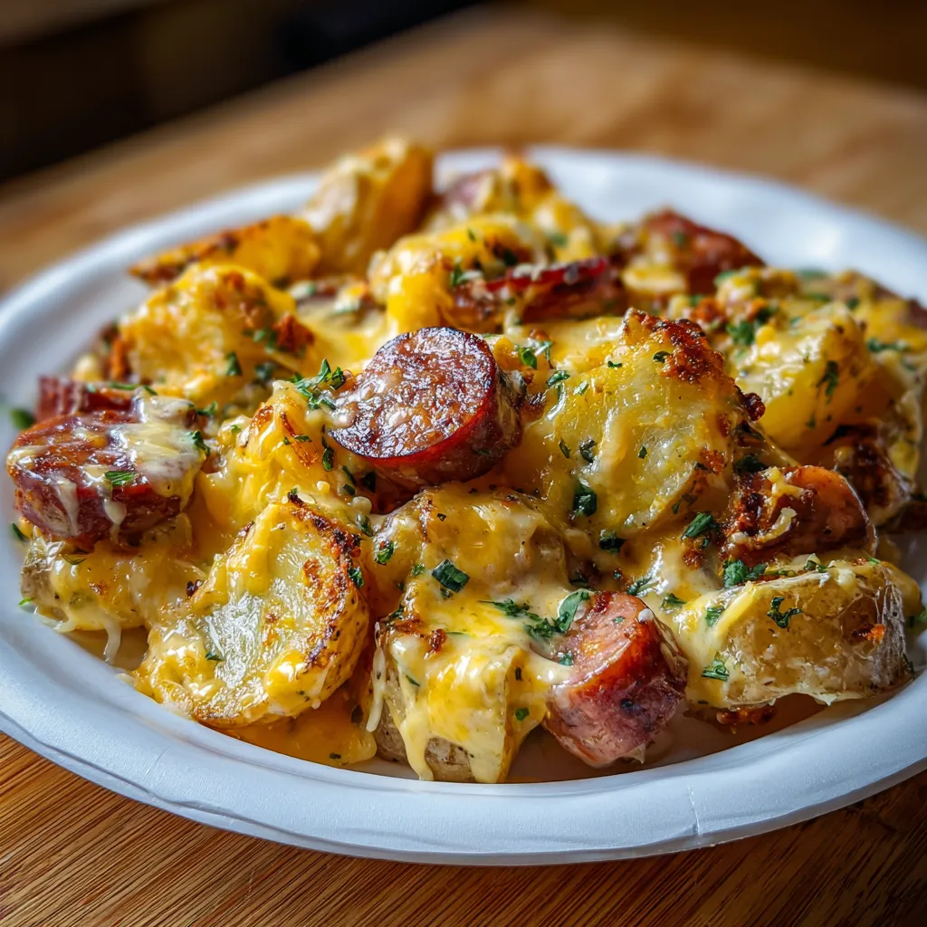 Ultimate Cheesy Ranch Potatoes and Smoked Sausage Skillet with Creamy Sauce - main view