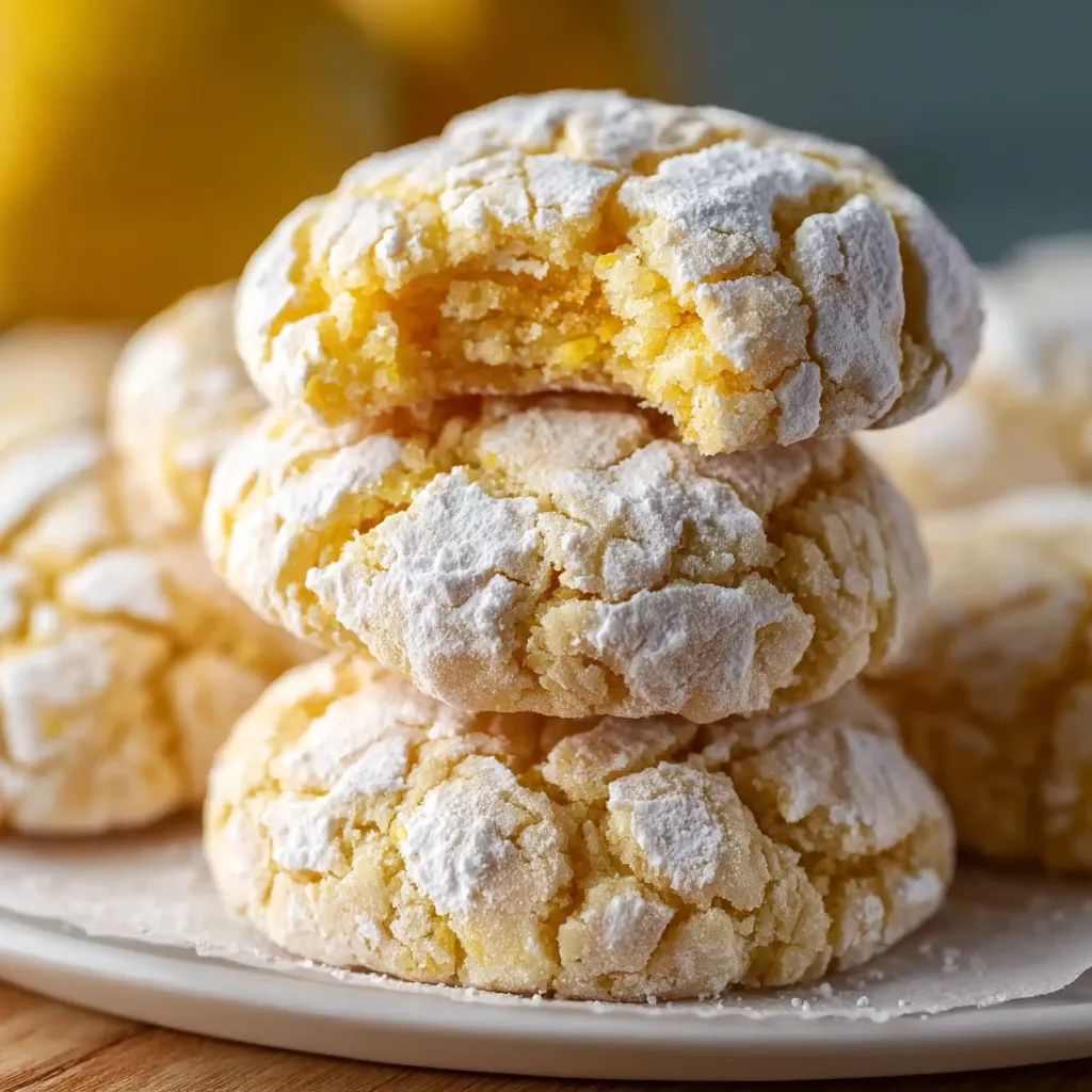 Ultimate Soft and Chewy Lemon Crinkle Cookies with Powdered Sugar - tertiary view