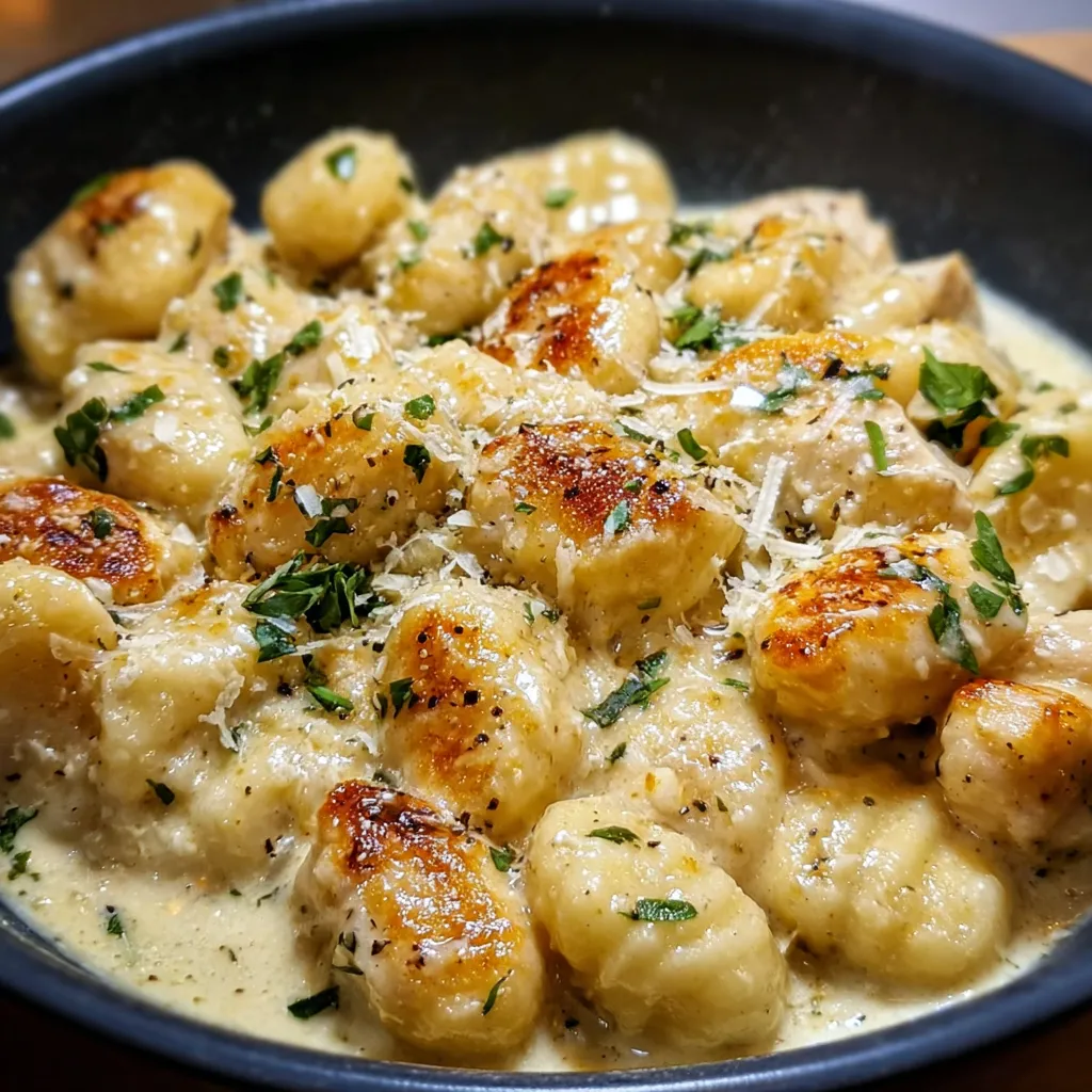 Quick Creamy Crack Chicken Gnocchi with Bacon and Ranch Seasoning - main view