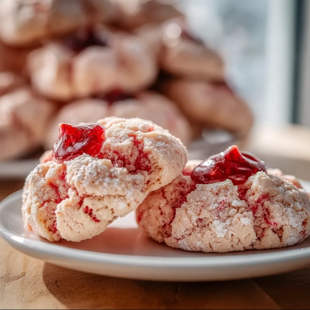 Irresistible Strawberry Kiss Cookies with Sweet Chocolate Centers and Fresh Berry Flavor - secondary view