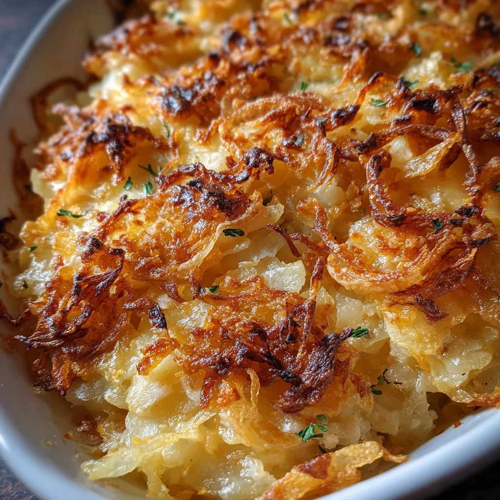 Ultimate French Onion Funeral Potatoes with Caramelized Onions and Gruyère Cheese - secondary view