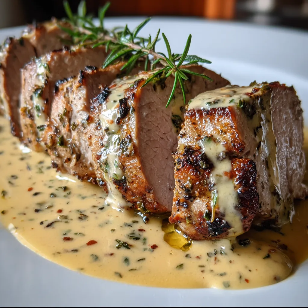Best-Ever Pork Tenderloin with Dijon Cream Sauce and Fresh Herbs - secondary view