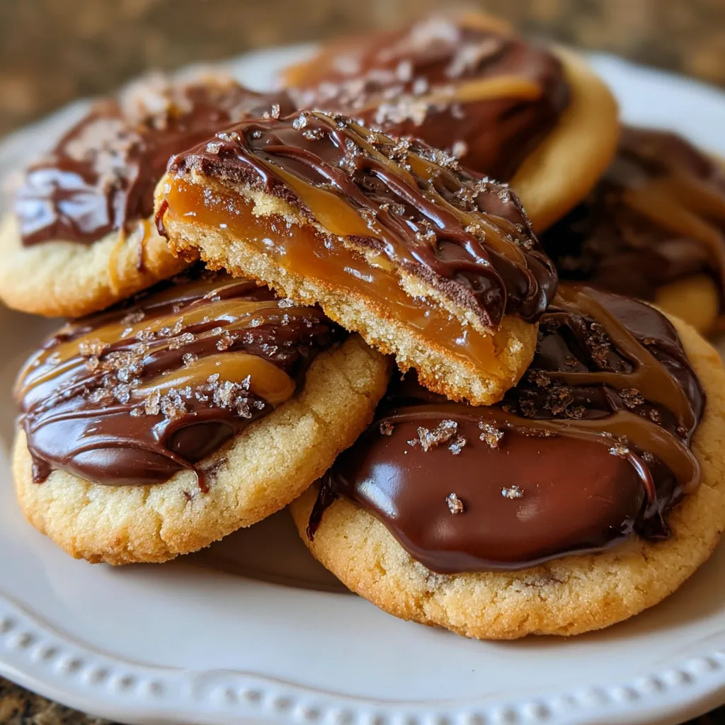 Totally Scrumptious Twix Cookies with Caramel Centers and Chocolate Coating - secondary view