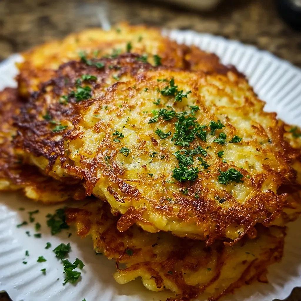 Traditional Golden-Brown German Potato Pancakes with Crispy Edges and Creamy Centers