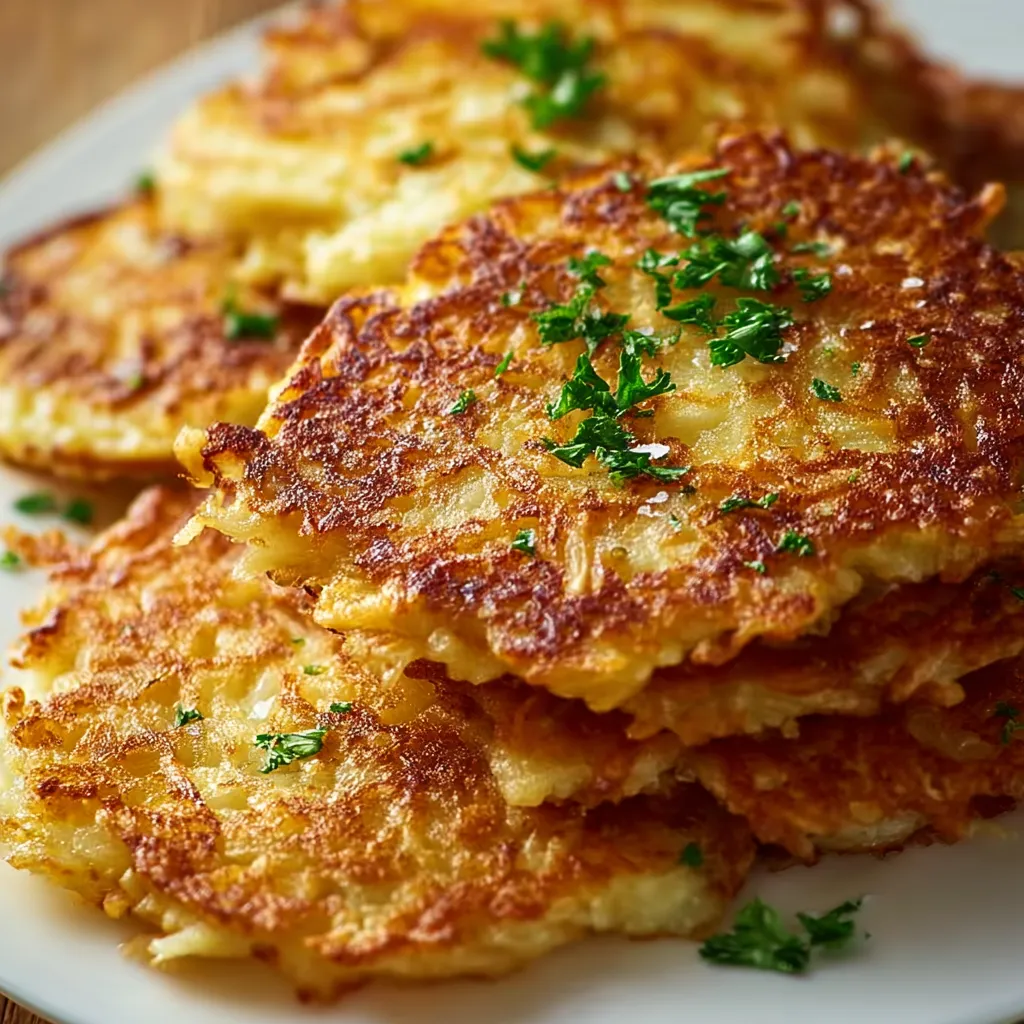 Traditional Golden-Brown German Potato Pancakes with Crispy Edges and Creamy Centers - tertiary view
