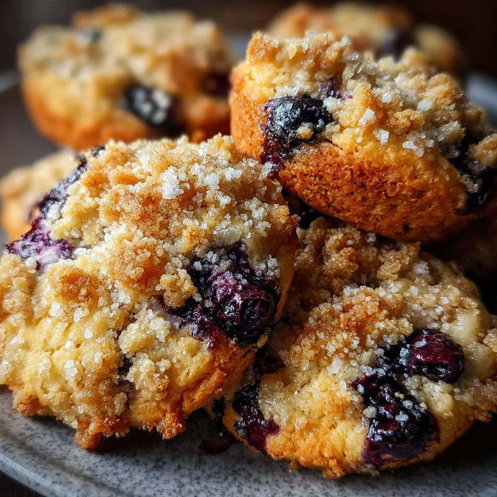Ultimate Blueberry Muffin Cookies with Lemon Glaze and Crumb Topping - secondary view