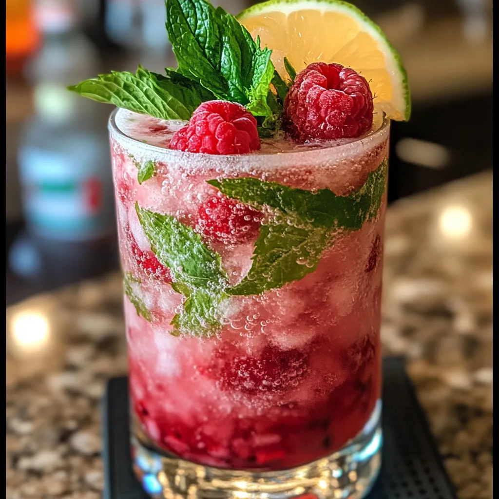Ultimate Raspberry Coconut Mojito with Fresh Mint and Tropical Flavors - secondary view