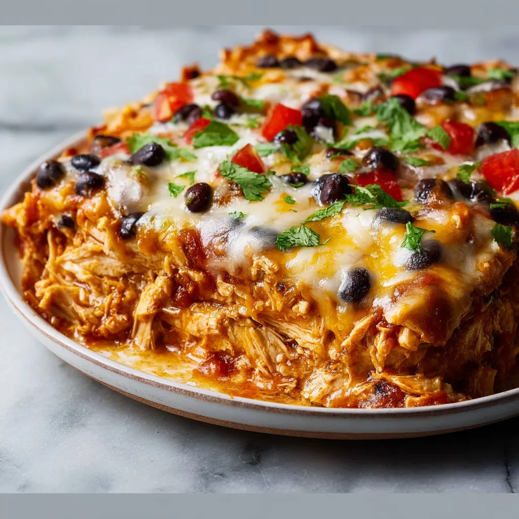 Ultimate Easy Chicken Burrito Casserole with Melted Cheese and Spices - secondary view