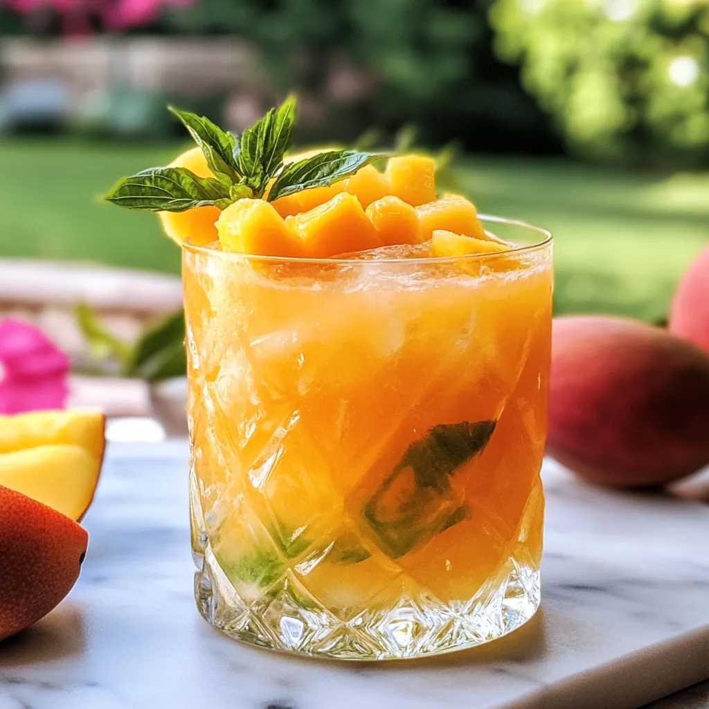 Ultimate Mango Rum Swizzle Cocktail with Fresh Mango and Caribbean Rum