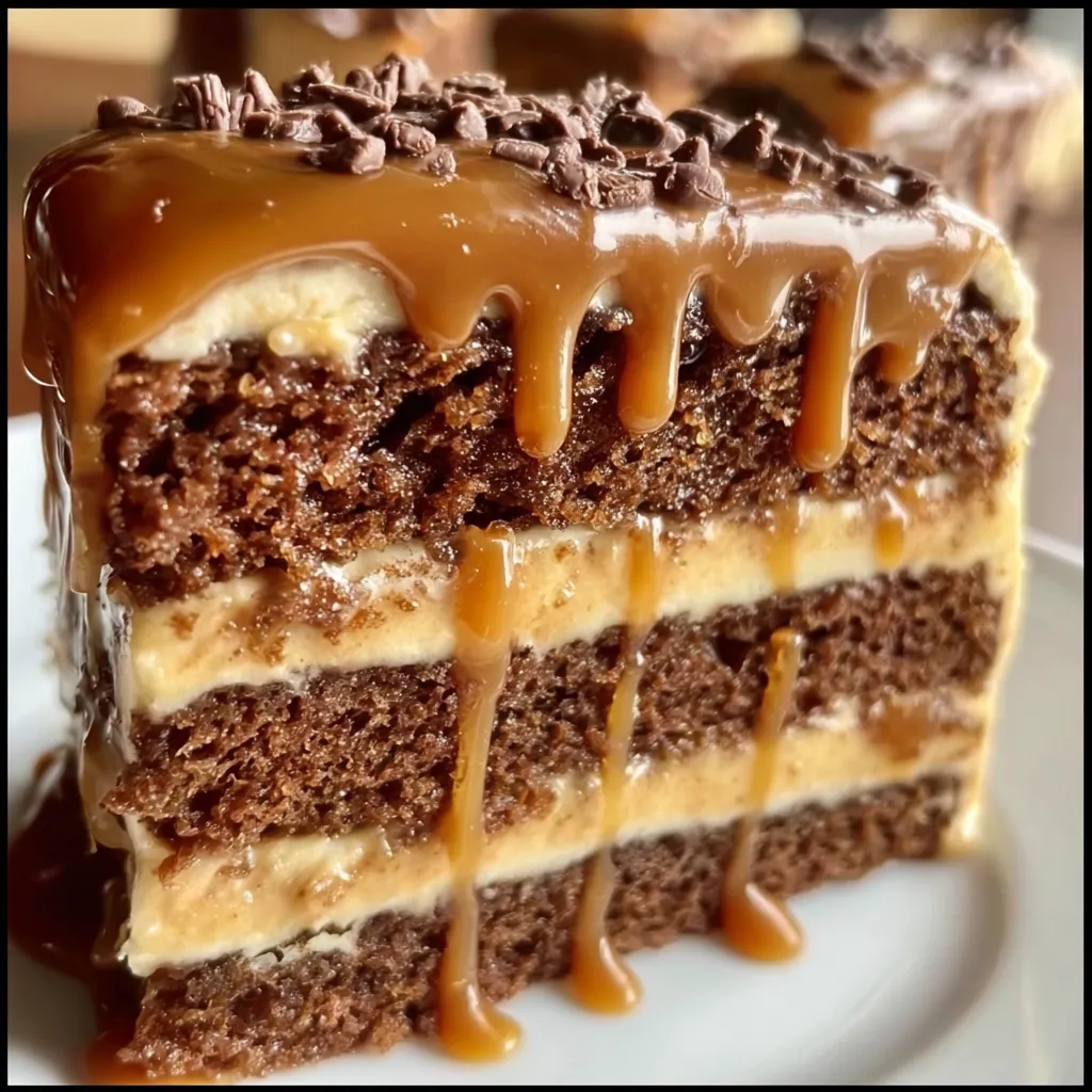 Ultimate Gooey Coffee Caramel Cake with Rich Espresso Glaze and Salted Caramel - tertiary view