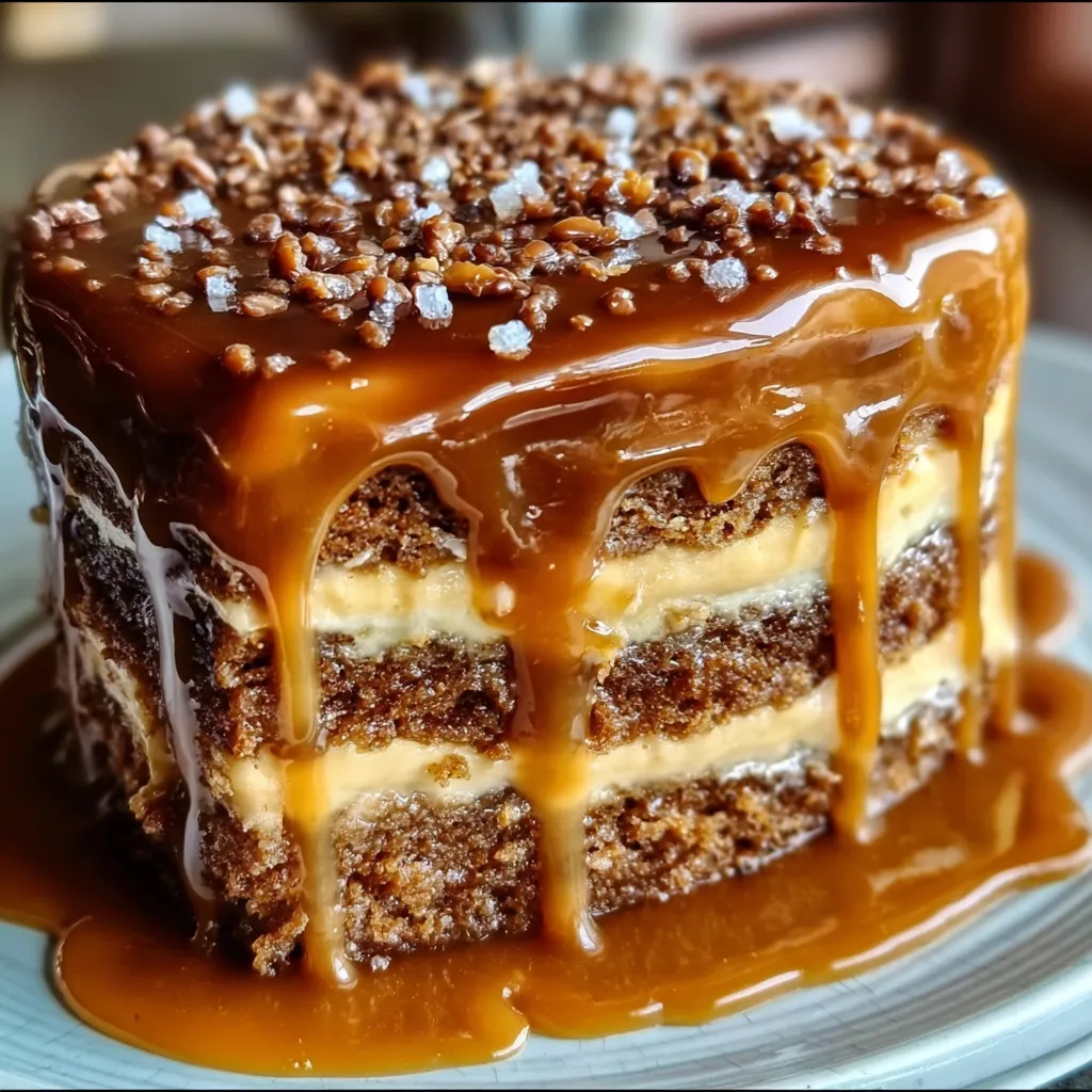 Ultimate Gooey Coffee Caramel Cake with Rich Espresso Glaze and Salted Caramel - secondary view