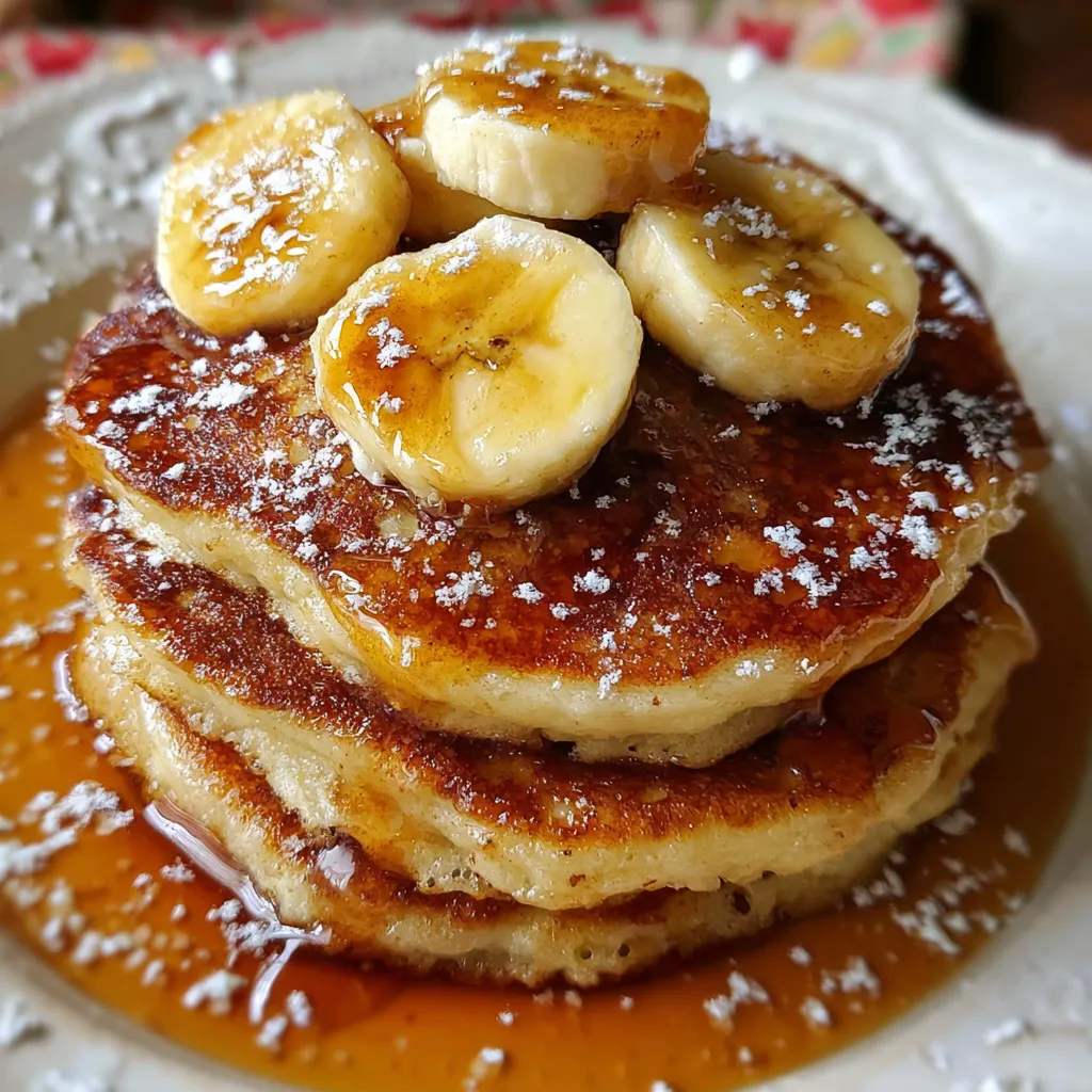 Brown Sugar Banana Pancakes with Cinnamon and Vanilla Bean Infusion - main view