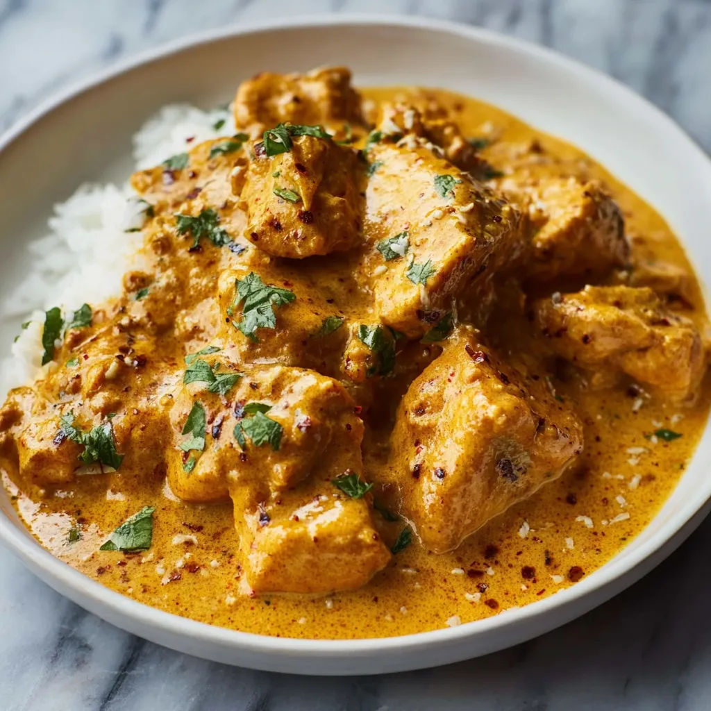 Authentic Restaurant-Style Butter Chicken with Creamy Tomato Sauce and Aromatic Indian Spices - secondary view