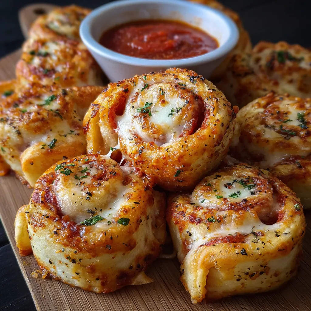 Amazing Homemade Pizza Rolls with Melted Cheese and Crispy Golden Crust - secondary view