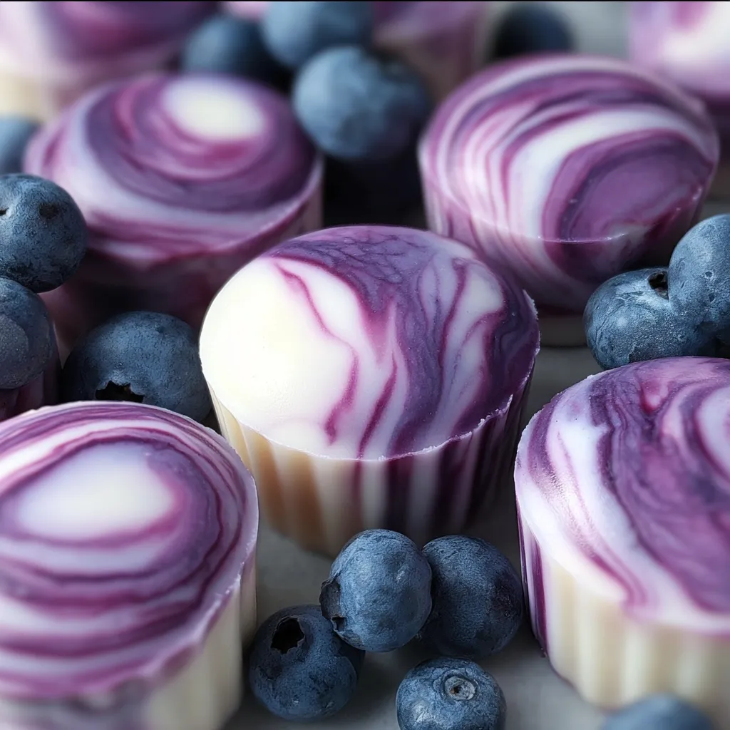 Blueberry Swirl Yogurt Bites with Fresh Berries and Creamy Greek Yogurt - tertiary view