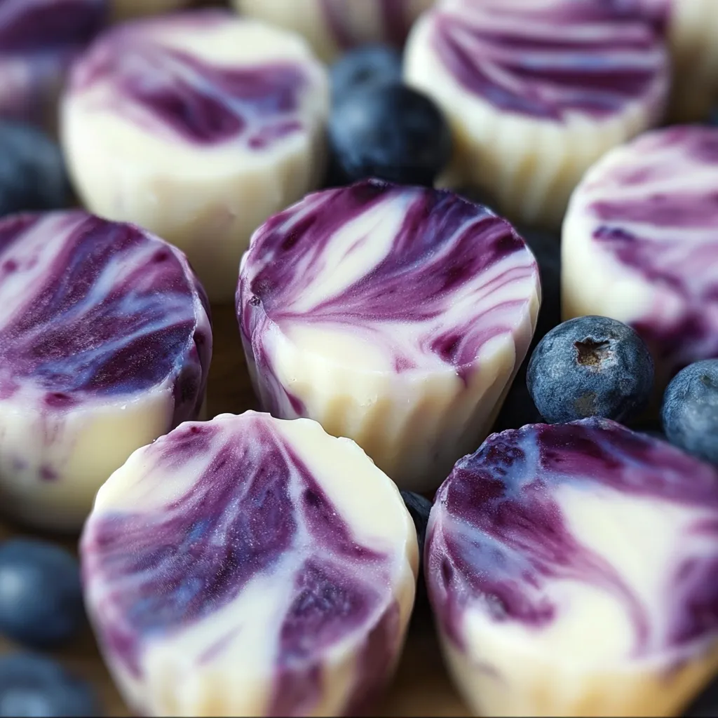 Blueberry Swirl Yogurt Bites with Fresh Berries and Creamy Greek Yogurt