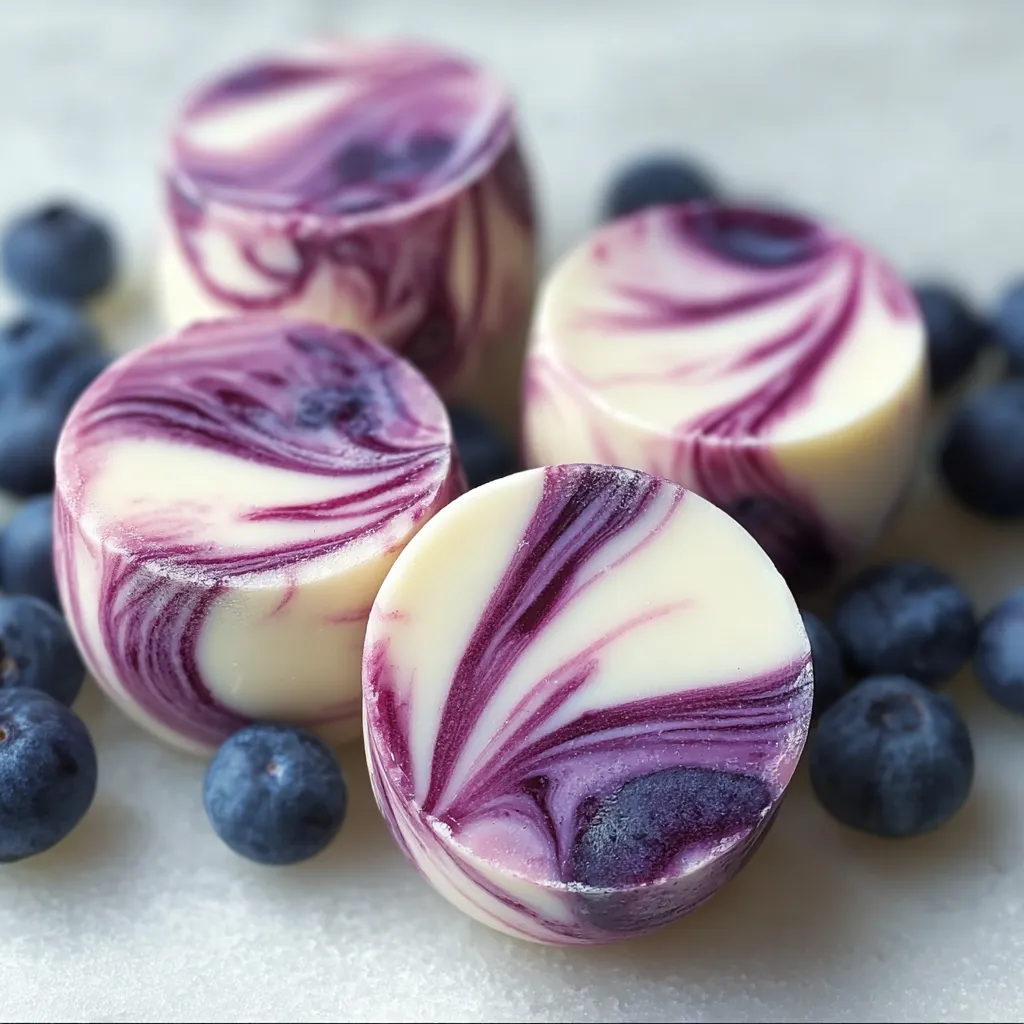 Blueberry Swirl Yogurt Bites with Fresh Berries and Creamy Greek Yogurt - secondary view