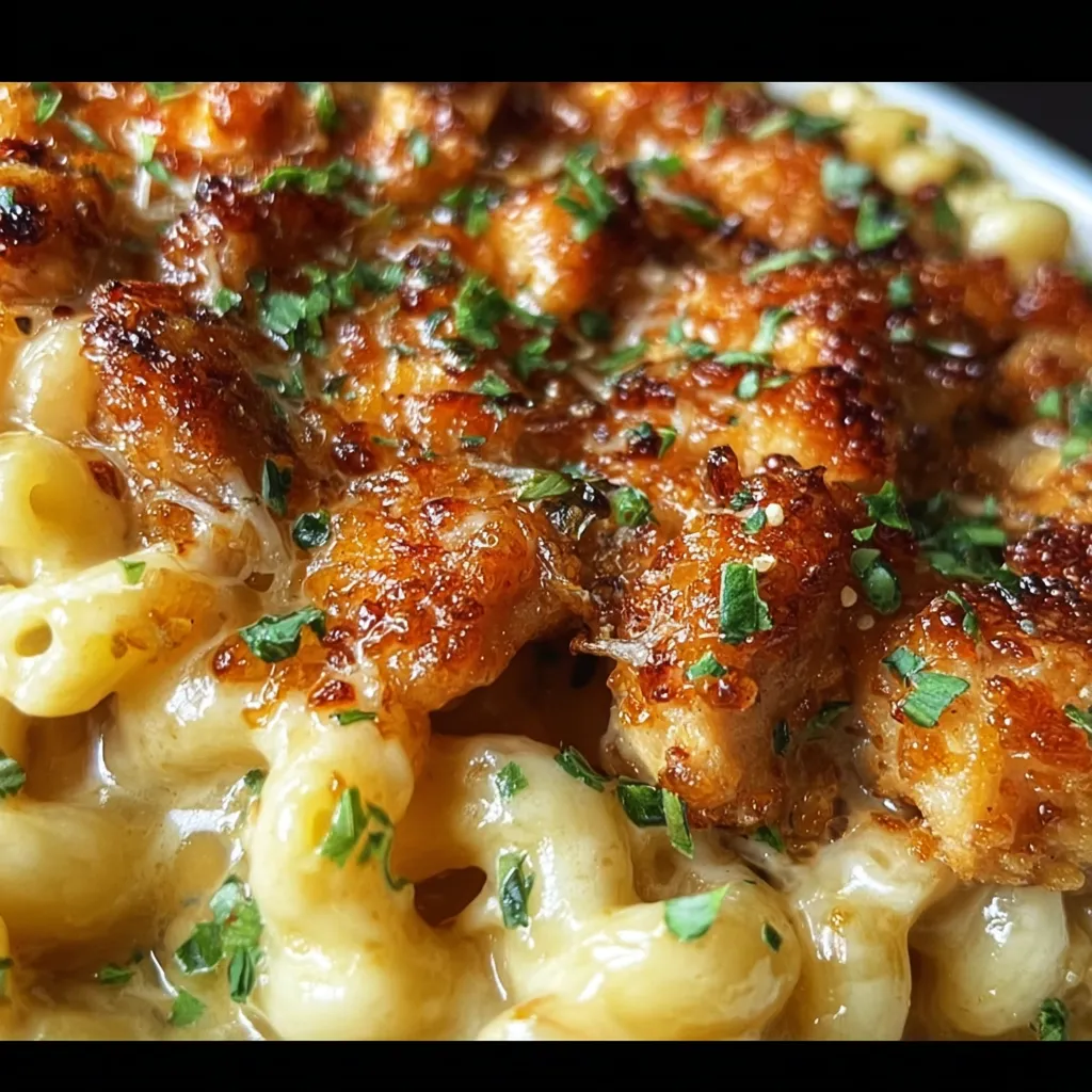 The Absolute Best Honey Pepper Chicken Mac and Cheese - Ultimate Creamy Sweet Heat Comfort Bowl - secondary view