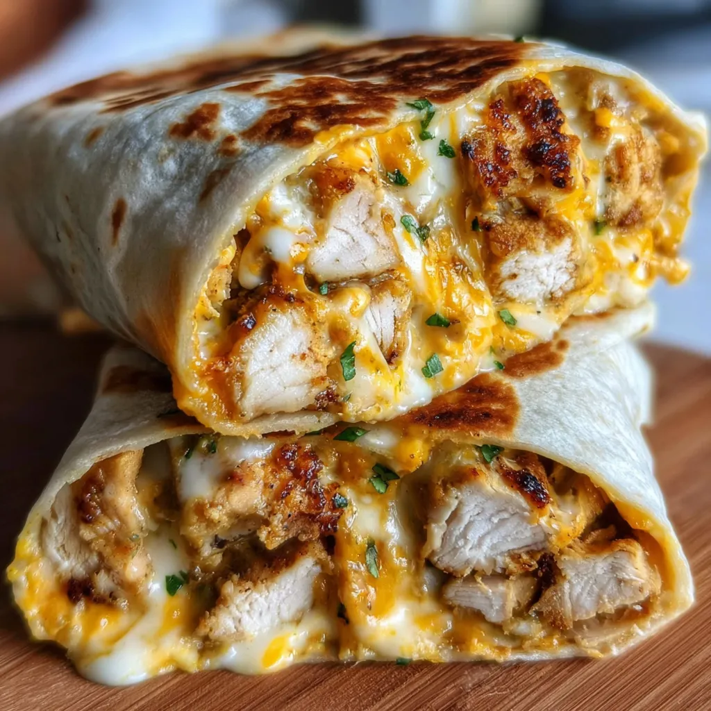 Ultimate Ooey-Gooey Cheesy Garlic Chicken Wraps with Melted Cheese - tertiary view