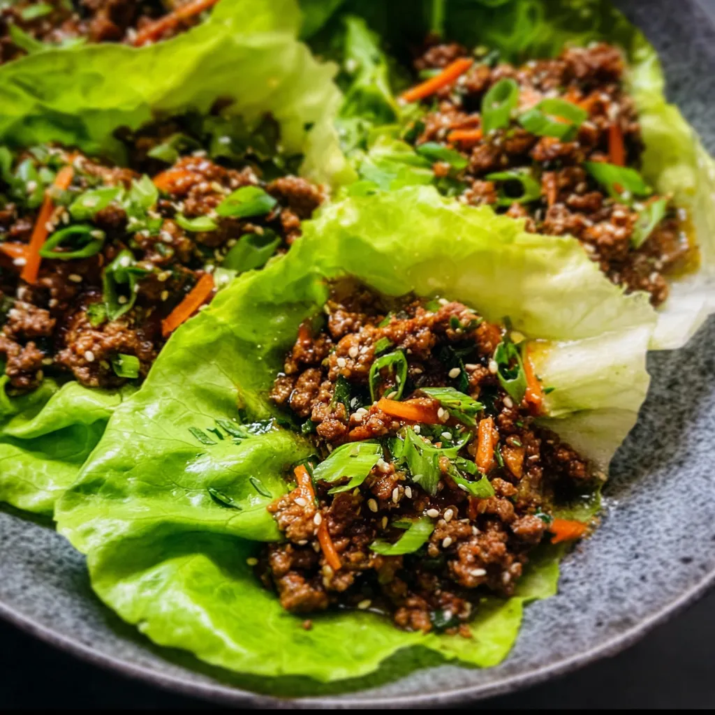 Ultimate Asian-Style Ground Beef Lettuce Wraps with Savory Ginger Soy Glaze - secondary view