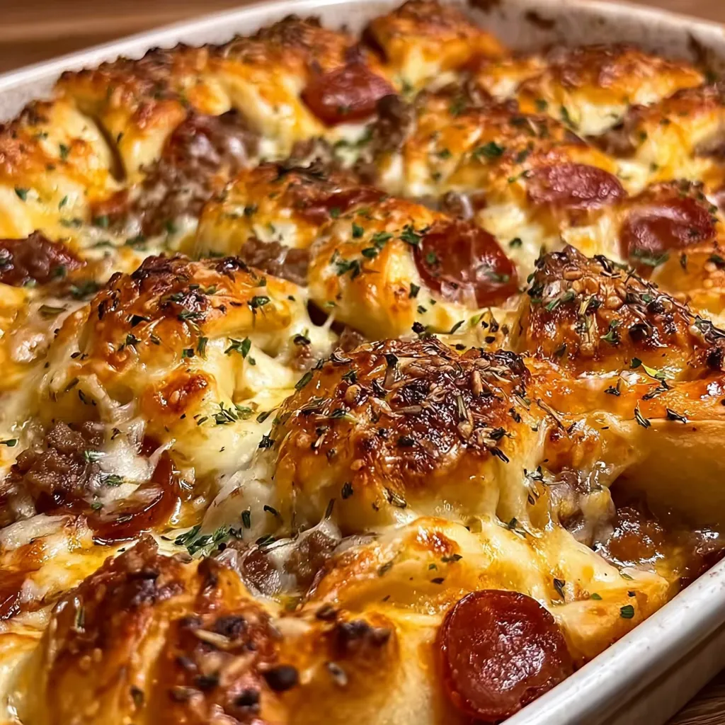 Ultimate Italian Crescent Casserole with Savory Meat Sauce and Golden Buttery Crust - tertiary view