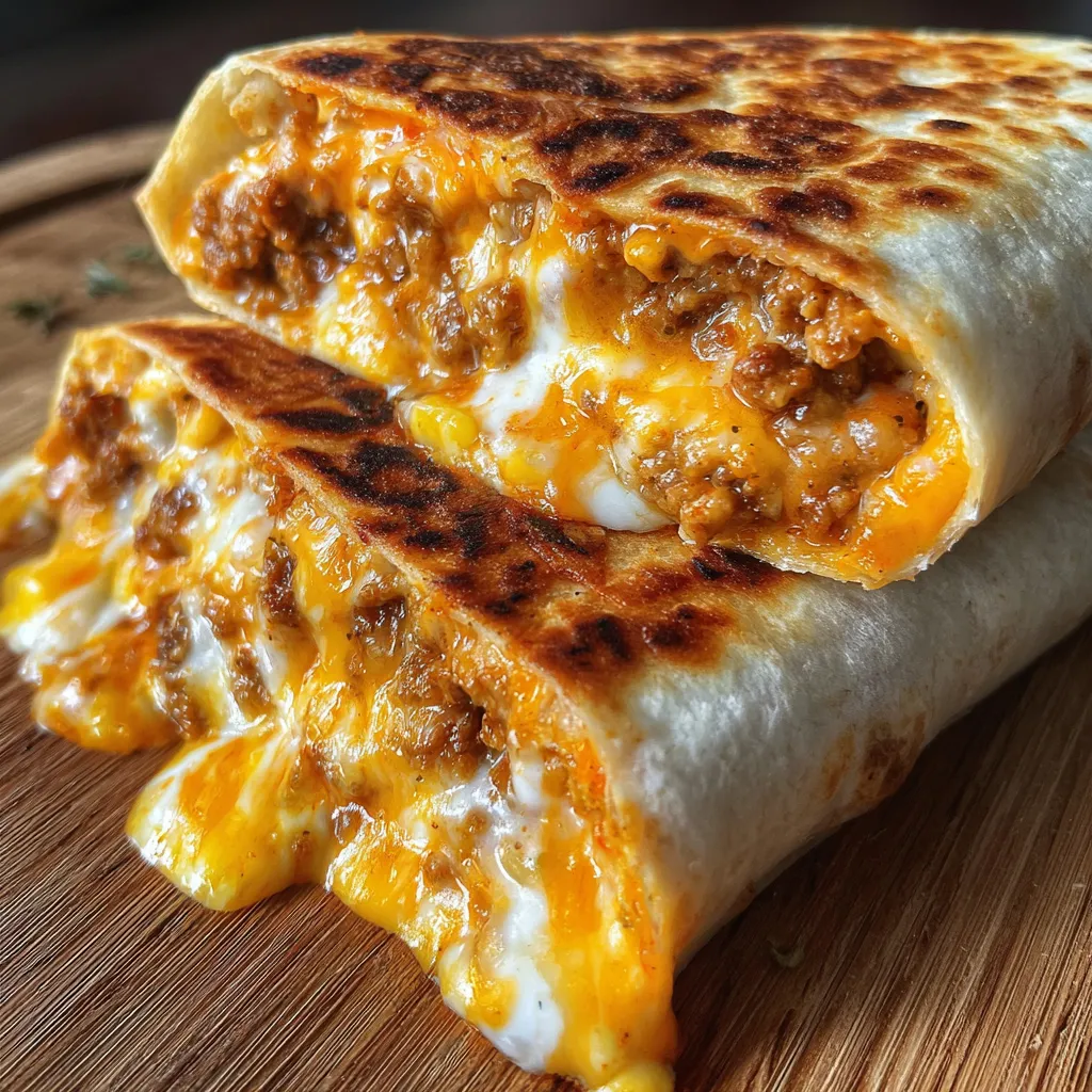 Ultimate Easy Grilled Cheese Burrito with Melted Cheese and Crispy Golden Tortilla - main view