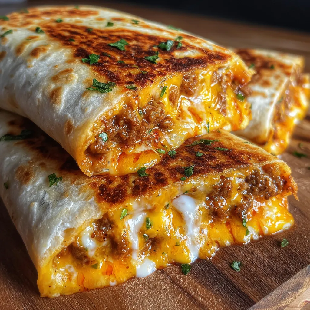 Ultimate Easy Grilled Cheese Burrito with Melted Cheese and Crispy Golden Tortilla - tertiary view