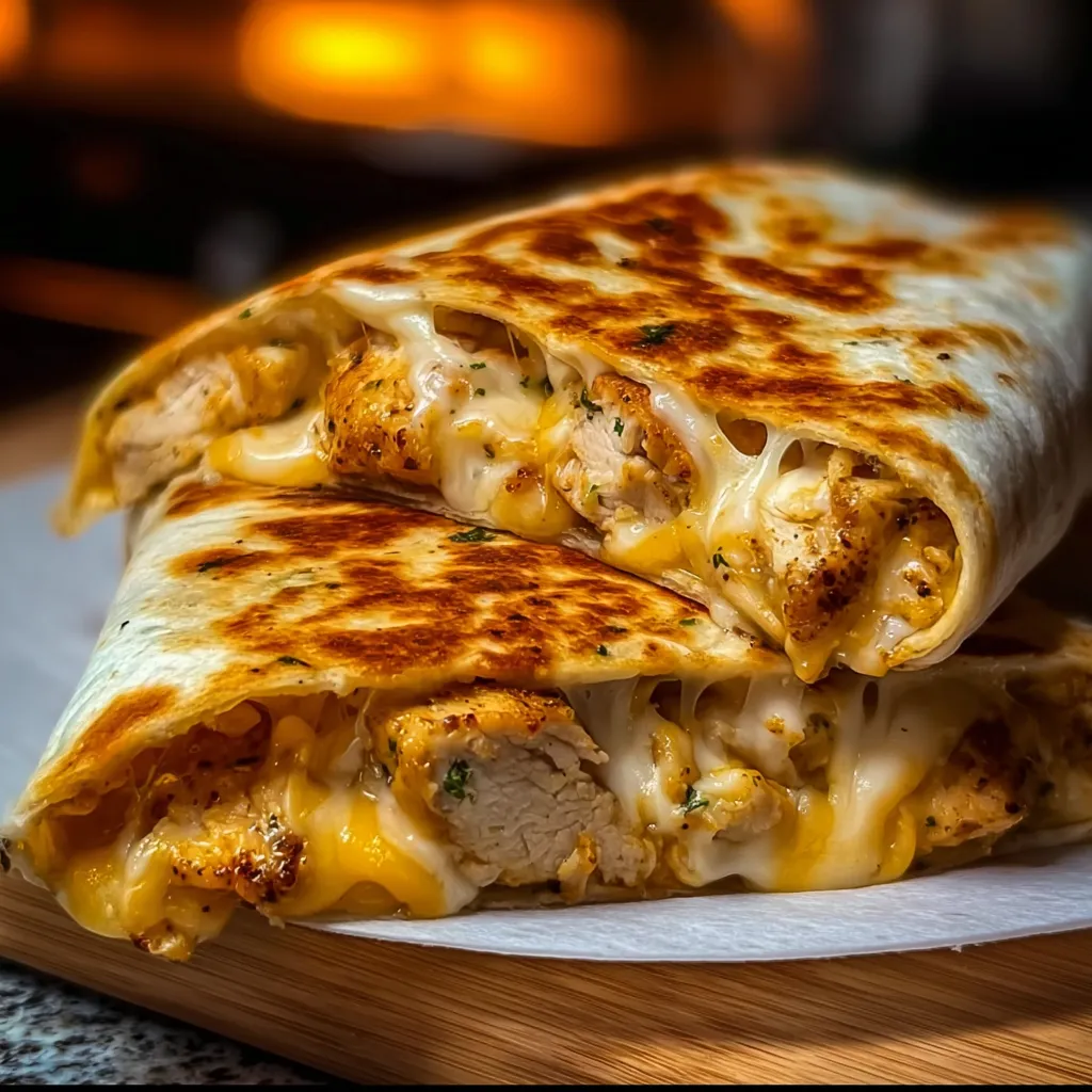 Ultimate Cheesy Garlic Chicken Wraps with Crispy Vegetables and Creamy Ranch - main view