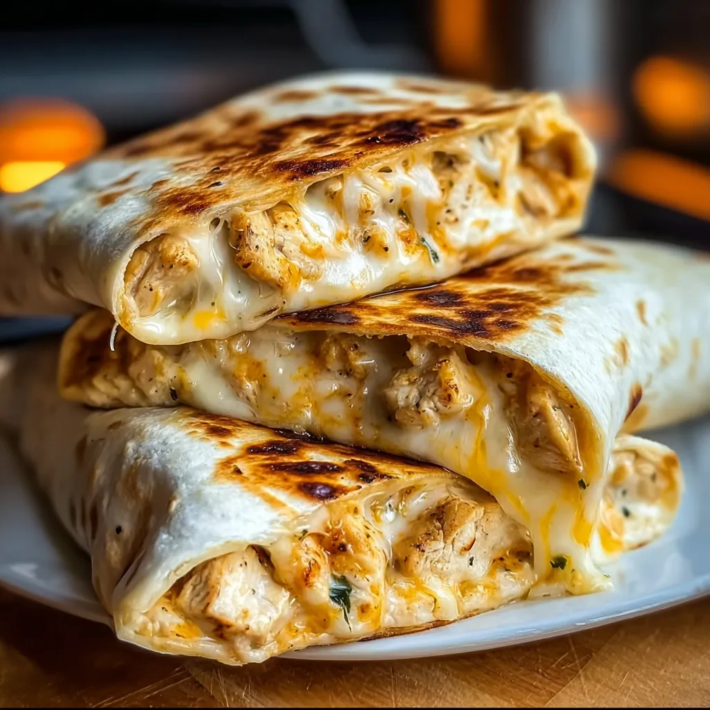 Ultimate Cheesy Garlic Chicken Wraps with Crispy Vegetables and Creamy Ranch - secondary view