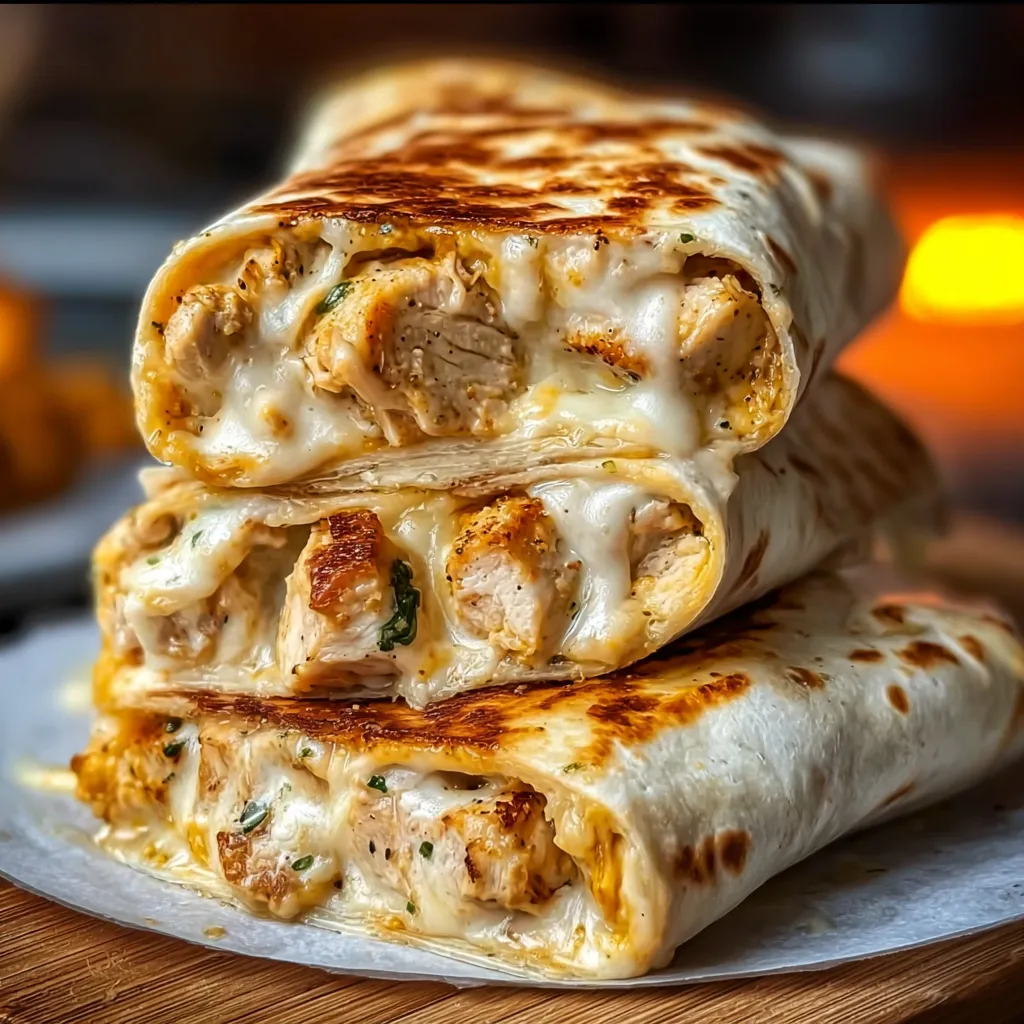 Ultimate Cheesy Garlic Chicken Wraps with Crispy Vegetables and Creamy Ranch - tertiary view