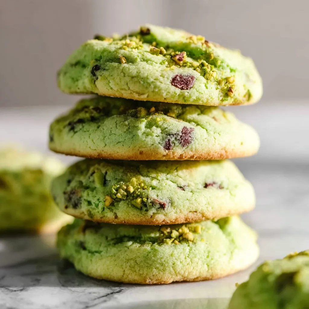 Soft and Chewy Pistachio Pudding Cookies with Vanilla Pudding Mix