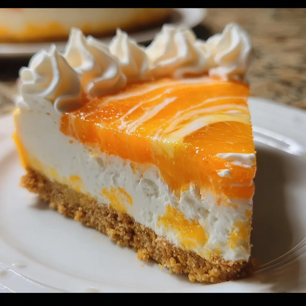 No-Bake Orange Creamsicle Cheesecake - Ultimate Summer Dessert Experience - main view