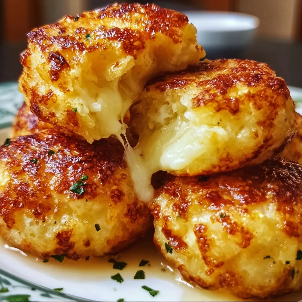 Crispy Golden Mashed Potato Cheese Puffs with Three-Cheese Blend and Fresh Herbs - tertiary view