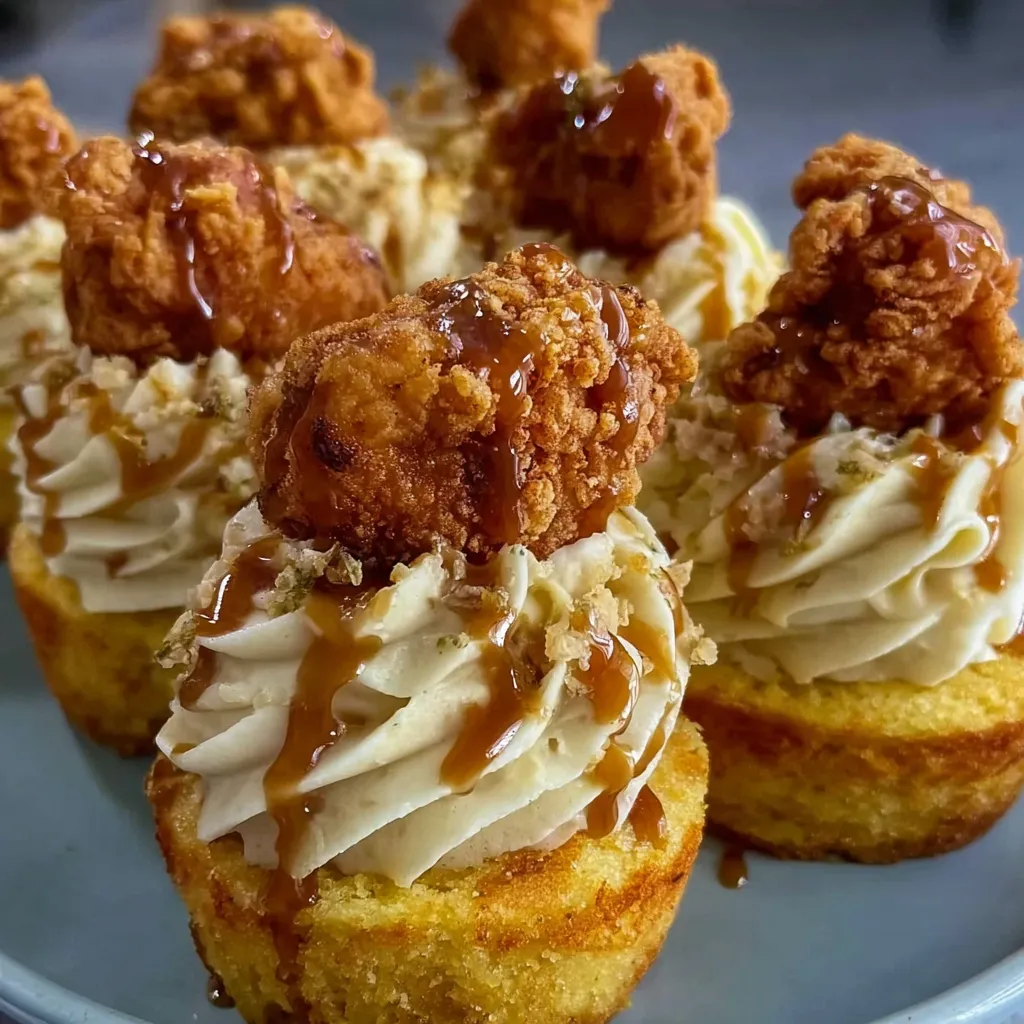Ultimate Fried Chicken, Cornbread and Mashed Potato & Gravy Cupcakes with Southern Comfort - secondary view