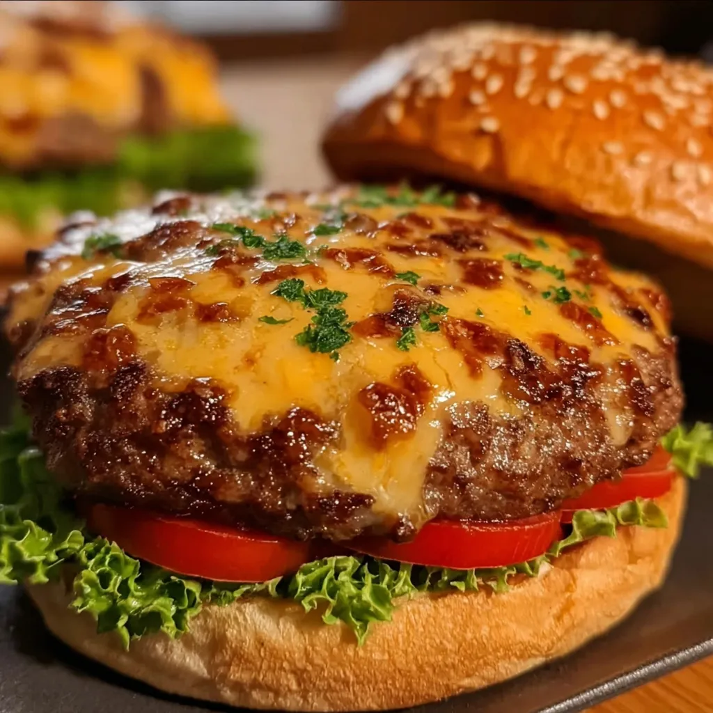 Ultimate Crunchy Burgers with Crispy Onions and Lettuce Slaw Topping - tertiary view