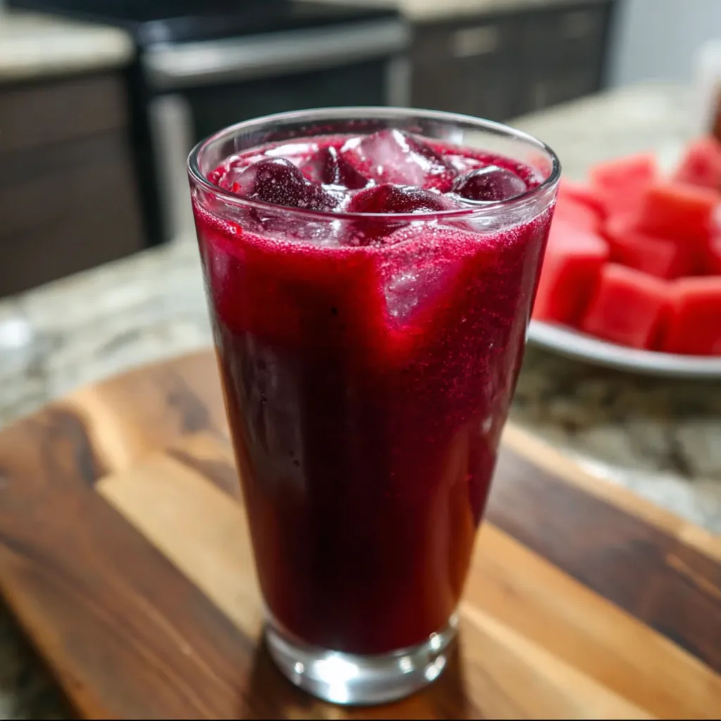 Fresh Watermelon Cherry Berry Beet Juice with Natural Antioxidant Power Boost - main view