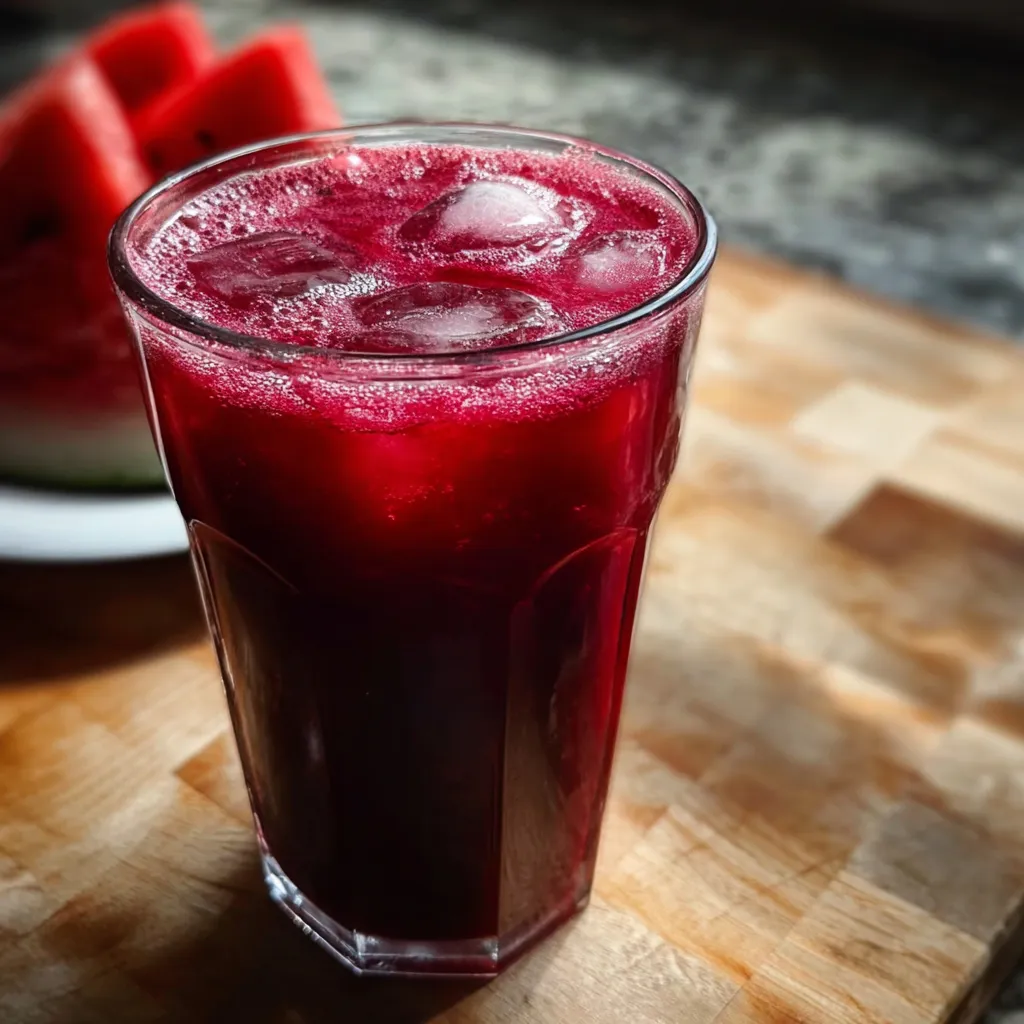 Fresh Watermelon Cherry Berry Beet Juice with Natural Antioxidant Power Boost - secondary view