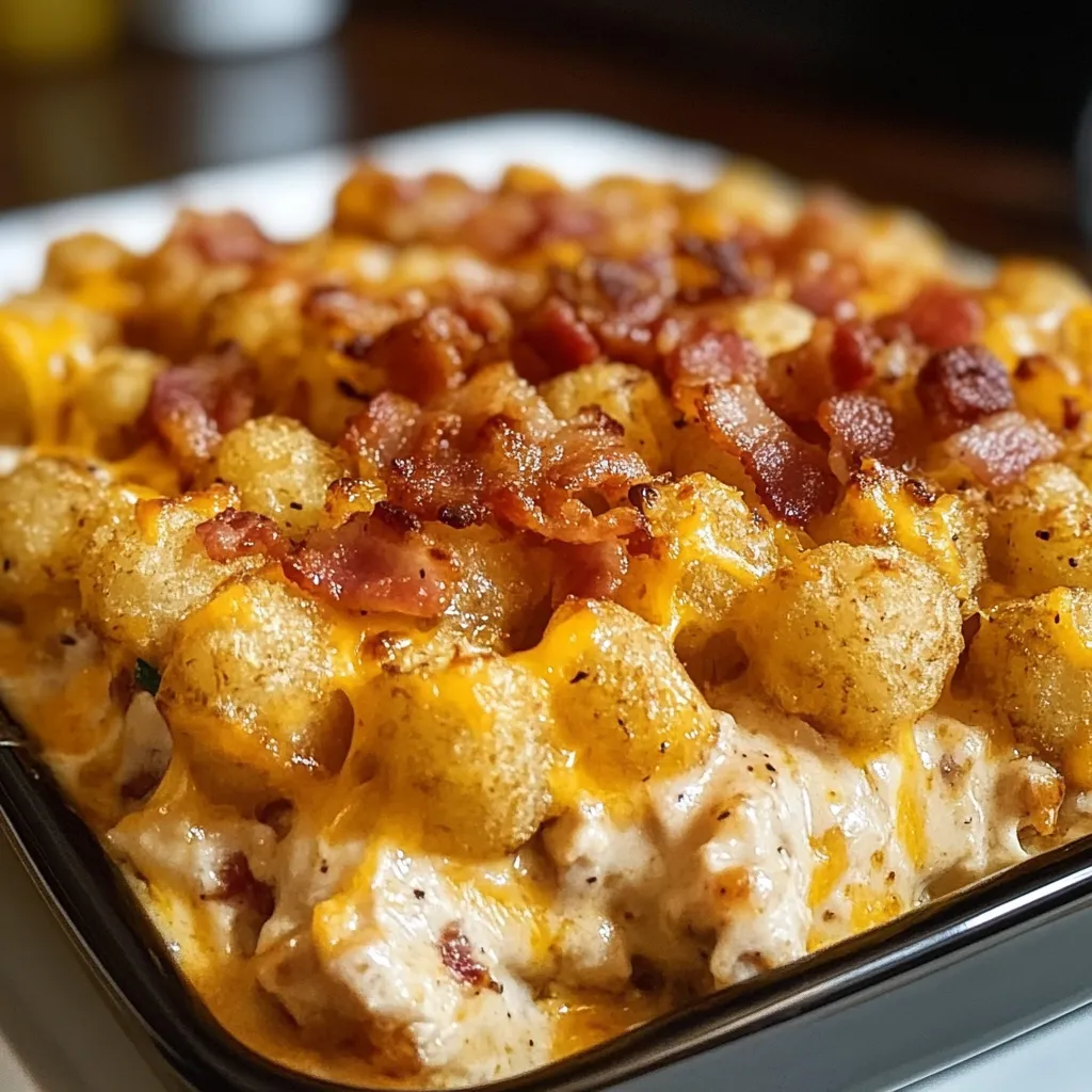 Chicken Bacon Ranch Tater Tot Casserole - Ultimate Comfort Food Recipe - main view