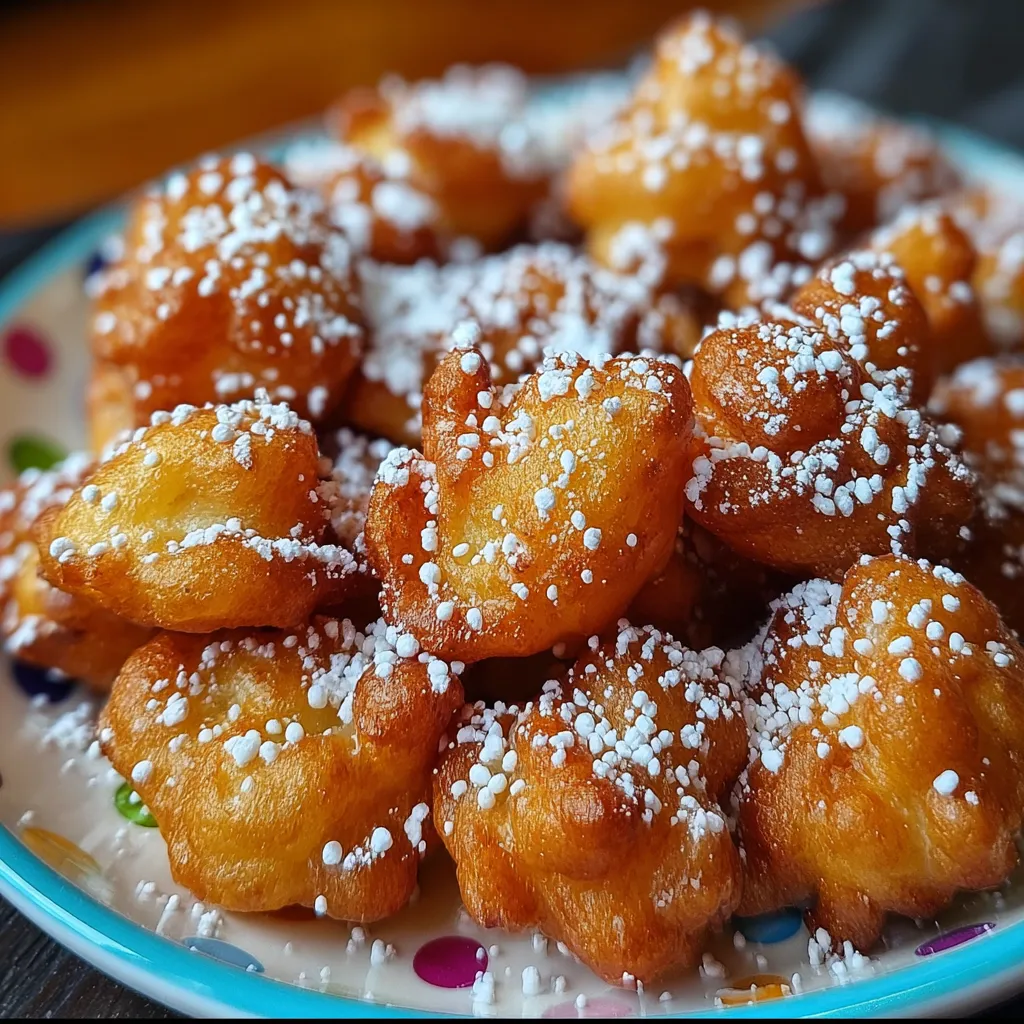 Crispy Air Fryer Funnel Cake Bites with Classic Powdered Sugar - secondary view